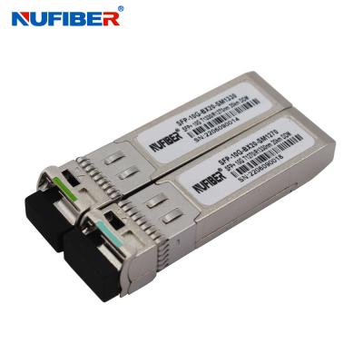 China BIDI 1270 / 1330nm 10G SFP+ WDM Module Single Fiber Single Mode 20km LC DOM for sale