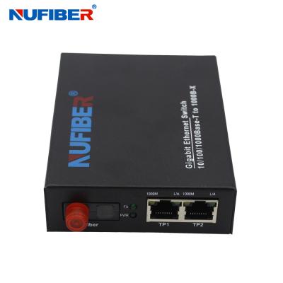 中国 1000Mの2港Rj45+1繊維のBidi FC 1310nm/1550nmギガビット繊維のイーサネット スイッチ コンバーター 販売のため