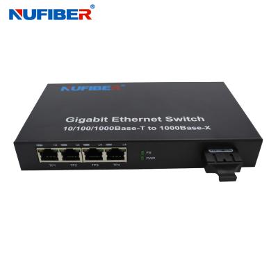 中国 SM二重繊維SC 1310nm視覚繊維のイーサネット スイッチが付いている1000Mの4港Rj45+1繊維の港 販売のため