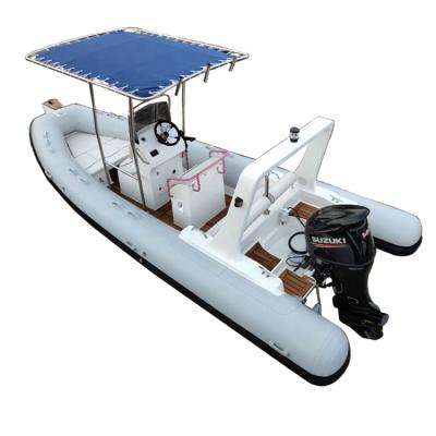 China 2021Year Fiberglass Rigid Inflatable Speed Boat RIB600 6M Rib Boat For Sale for sale