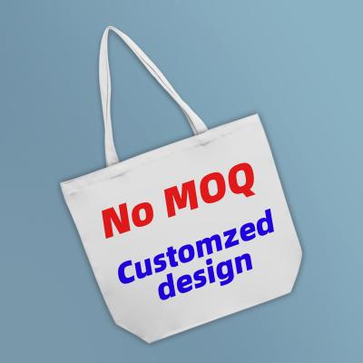China Reusable /Eco-friendly/Durable/large capacity Factory Wholesale Eco-friendly Custom Reusable Horizontal Canvas Shopping Tote Bag Hot selling women's bags with zipper for sale