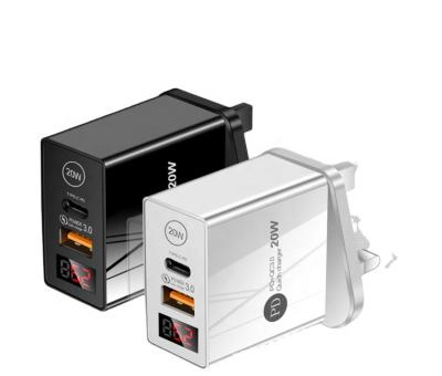 China Universal QC3.0+PD20W LED Mobile Phone Fast Charger for sale