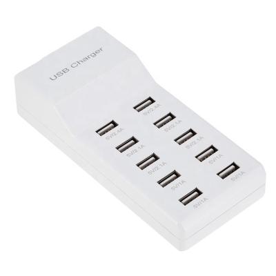 China Universal usb wall charger 10 port Usb Charger Station Charging Detect Security Smart Usb Ports Multiple Devices Smart Phone Tablet Laptop for sale