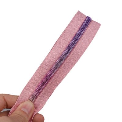 China Color Fade Proof Feature #3 #4 #7 #8 #10 Teeth Zipper Code #5 Custom Nylon Electroplating Luggage Zipper for sale