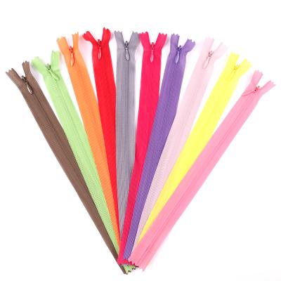 China Wholesale Good Quality Long Chain White Invisible Zipper 70Cm Of Automatic Lock For Clothes for sale