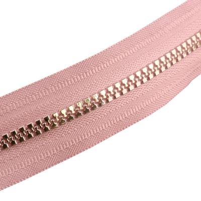 China Nickel Free Customize Various Colors Zipper Plastic Teeth Zippers Plating Gold Teeth #5 ZIP for sale