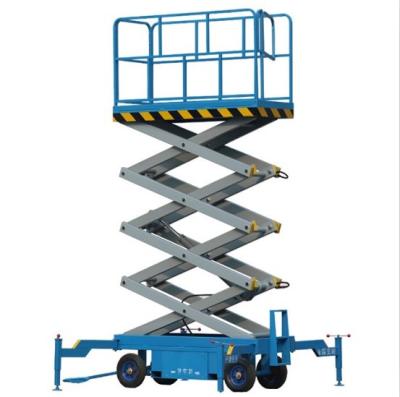 China Hotels scissor lift lifting platform lighting repair all electric hydraulic ladder suitable for aerial work street lamp repair for sale