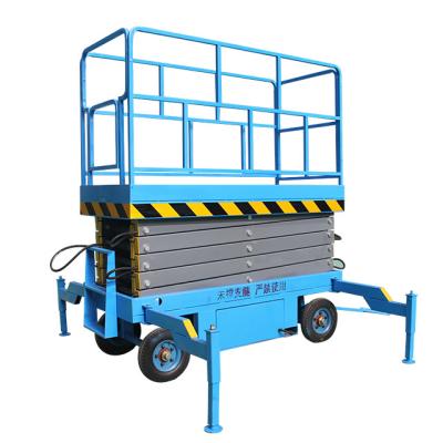 China Hotels factory supply mobile electric hydraulic lift scissor lift aerial work platform for aerial work street light repair for sale