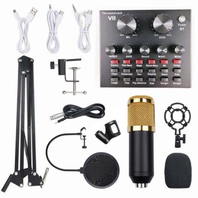China USB Sound Card Music USB Sound Card V8 For Mobile Phone Computer With Microphone Sound Card Set For Live Stream for sale