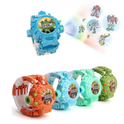 China Transform Robot Kids Watch Factory Direct Selling Plastic To Transform Robot Kids To Watch With Projection for sale