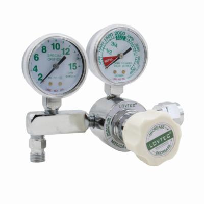 China Double Gauge Brass Medical Oxygen Regulator For CGA540 CGA870 CGA580 Nut for sale