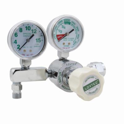 China Double Gauge Brass Medical Oxygen Regulator For CGA540 CGA870 CGA580 Nut for sale