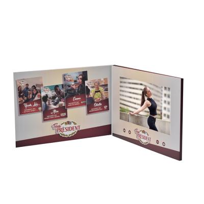 China Motion activated ips lcd screens card brochure video brochure 7 inch,LCD video book for invitation for sale