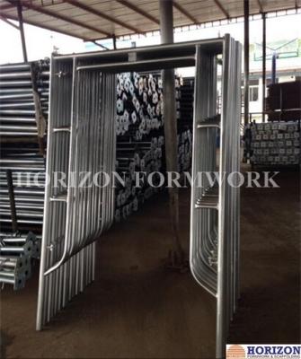 China Walk Thru Steel Frame Scaffolding Slide Lock High Bearing Capacity 5' X 6'4'' for sale