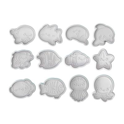 China Sustainable Marine animal cookie molds Baking flour dough mold PP plastic Kitchen home creative cookie for sale