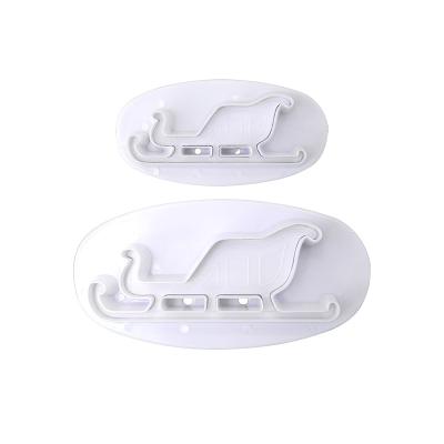 China Sustainable Christmas sleigh press mold cookie cutter Children's baking tools Creative plastic cookie molds for sale