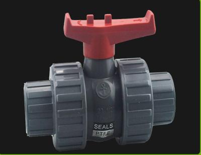 China General industrial type ball valve, UPVC double union ball valve, double union end connection for sale