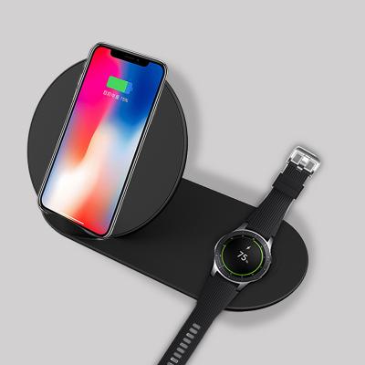 China High Speed Doubles 2 in 1 Wireless Charger for iWatch Charging Pad, Nightstand Mode for iWatch Series 7.5W Fast Charging 10W FO Samsung Watch for sale
