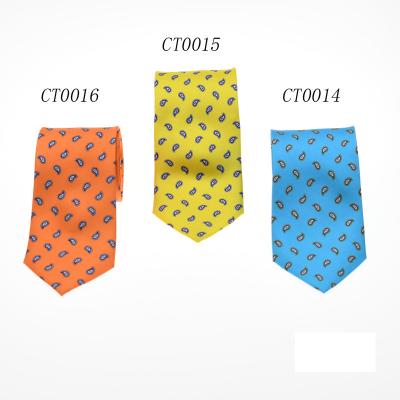 China BT Luxury Silk LOOKING LINK Wholesale ODM or OEM Twill Twill Hand Printing Paisley Regular Men's Tie Necktie for sale