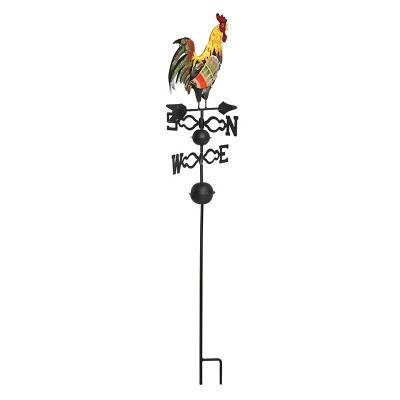 China Garden Park Decoration Wind Speed Spinner Color Weathervane Rooster Garden Ornament for sale
