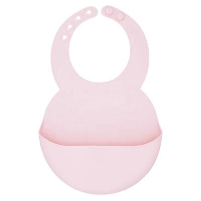China Wholesale Viable Silicone Baby Bib Silicone BPA Free High Quality Baby Bibs Pink for sale