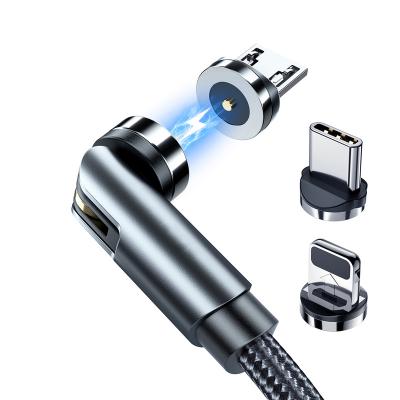 China Fast Charging Speed 2021 Newest 1M Cell Phone Data Cable 3 In 1 Micro Magnetic Braided Charging Cable High Quality Fast Mobile Data Line for sale