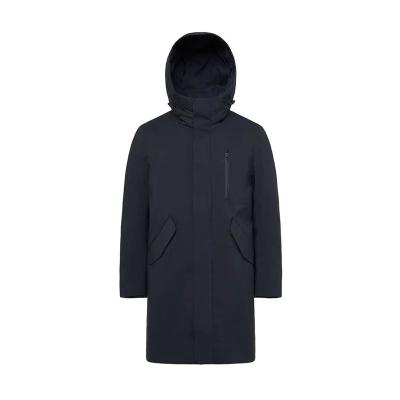 China 2021 Anti-wrinkle men's business casual wear down jacket winter outerwear hooded warm long down coat parka for sale