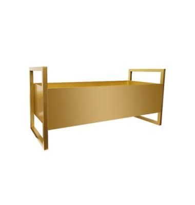China Wholesale Modern Home Decor Powder Coating Metallic Rectangular Planter Pot for sale