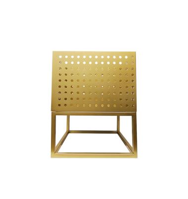 China Hollow Out Design Metal Gold Banquet Modern Hot Selling Powder Coating Flower Container With Stand for sale