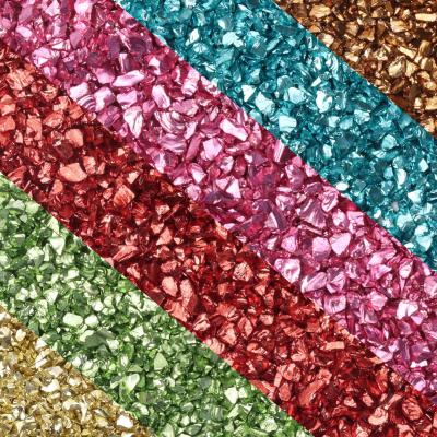 China Glass 6 Colors Crushed Craft Glass Glitter 2-4mm Chips Broken Glass Irregular Metallic Glitter For Resin Sprinkles Chunky Shiny Glass for sale