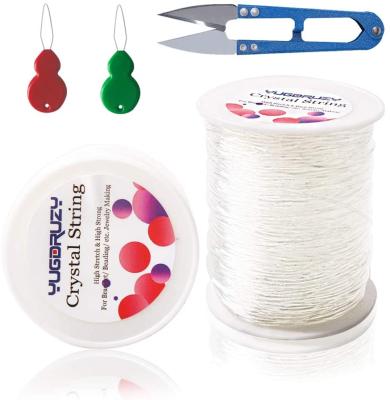 China Jewelry-Making 1.5mm Elastic Clear Crystal String-White Stretchy Bead Cord Bracelet Beading Thread For Jewelry Making for sale