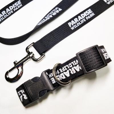 China Custom Safety Personalized Hand Free Leash Printed Logo Bulk Polyester Dog Leashes Collar Set Custom for sale