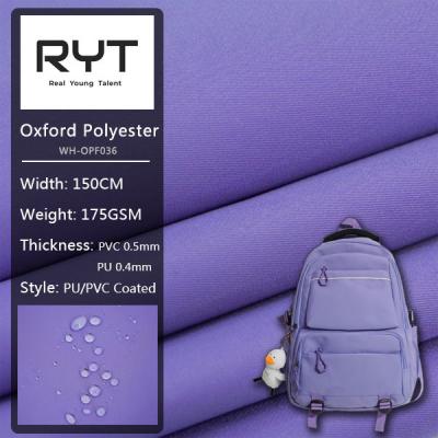 China El PVC durable impermeable del poliéster de la tela 175GSM cubrió la tela de Oxford en venta
