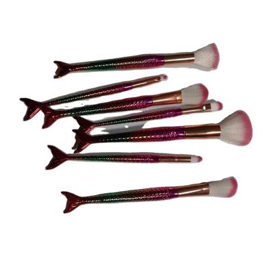 China Angular Blush 10 Pieces Plating Fishtail Makeup Brush Set Makeup Brush for sale