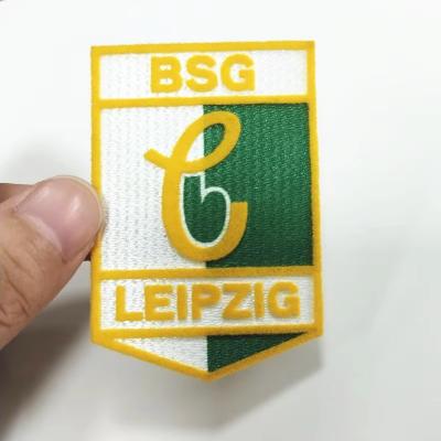 China Wholesale Custom Heat Press Flocking White Label Ironing Vinyl Club Embroidered Patch for sale