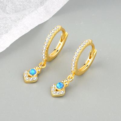 China Cute Gift Bohemian Opal Geometric Drop Earrings blue 925 Sterling Silver Earring For Women fine jewelry trendy BOHEMIA accessories for sale