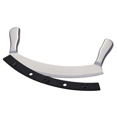 China 12 Inch Stainless Steel Double Handle Pizza Slicer Sustainable Pizza Tools Accessories With Protective Cover for sale