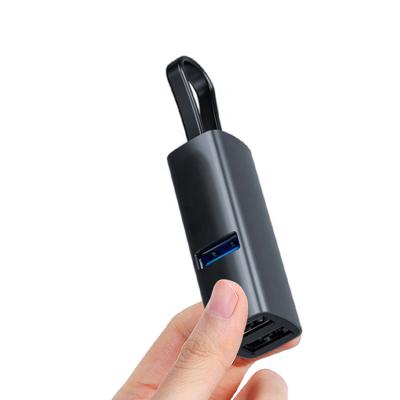 China USB3.0 5Gbps High Speed Aluminum Mini High Speed USB 5 In 1 Port Data Transfer Type C 3 SD TF Adapter For Mac PC for sale