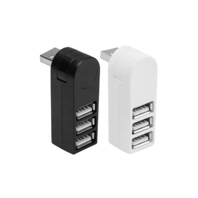 China USB 2.0 Ports Expand Mini High Speed 2.0 USB 3 Hub Data Transfer Splitter 270 Left Rotation Adapter For Macbook PC for sale
