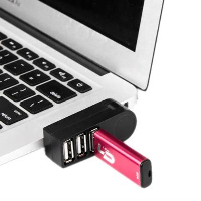 China USB 2.0 Ports Expand Mini 3 2.0 USB Hub Data Transfer Splitter 270 Left Rotation High Speed Adapter For Macbook PC for sale