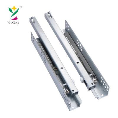 China 2 Fold+Full Extension Full Telescopic Slide Soft Narrow Concealed Drawer Slide for sale