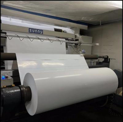 China Primer Coating Matt White Pet Film for Electronic Adhesive Label Facing Material for sale