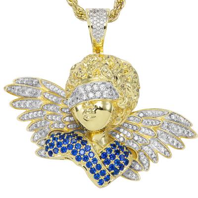 China Silver Angel Rapper Jewelry Iced Out Pendant 925 CZ Hip Hops Real Stones Jasen Jewelry Custom Hip Hip for sale
