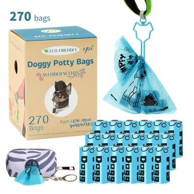 China OEM Perro Sustainable Pet Biodegradable Poop Bags Eco Friendly Portable Compostable Gato Dog Poop Bags Holder Dispenser 1.5 Yarn for sale