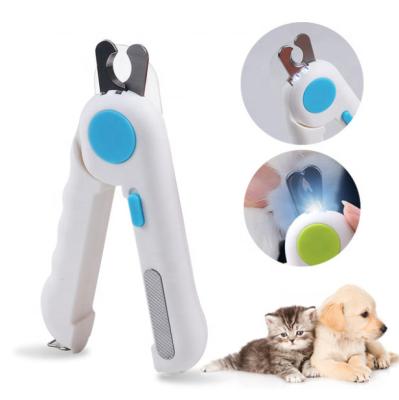China OEM Dog Stainless Steel Light 2in1 Nail Clipper Grooming Tool Viable Cat Nail Trimmer Pet Light Clipper Para Mascotas for sale