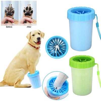 China 2in1 Viable Plastic Rubber Feet Seal OEM Cosas De Para Perros Cup Puppy Wash Brush Cleaning Accessories Grooming Tool Pet Feet Seal for sale