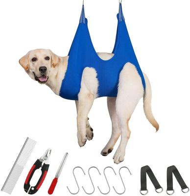 China OEM Viable Grooming Hammock Hair Remover Nail Trimming Huisdier Gato Pet Mesh Fabric Thickened 8PCS Sets Dog Grooming Hammock for sale