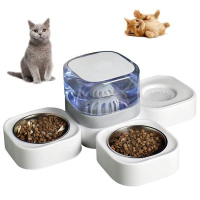 China OEM Automatic Bebederos Mascotas Self Dispensing PP 3in1 Automatic Driver Pet Cat Bebedero Para Perro Water Dog Driver for sale