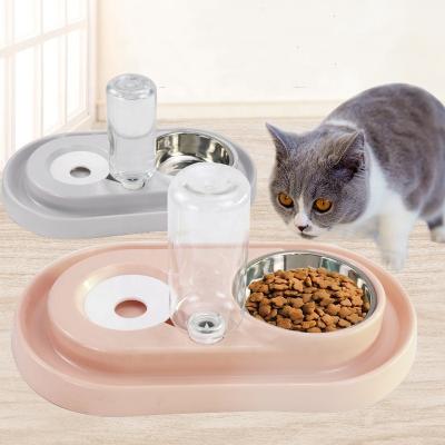 China Cat Food Bowl Water Bottle Para dog gatos pet dispenser plastic feeder feeder OEM vending machine accesorios automatic pet perros for sale