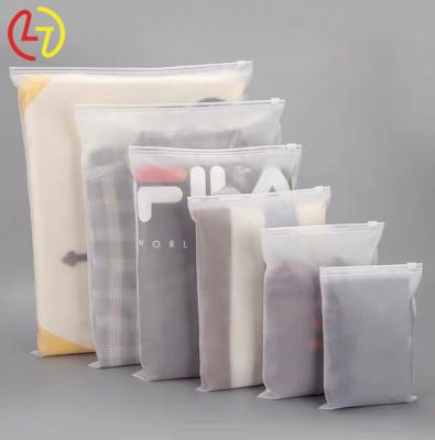 China Wholesale Moisture Proof Frosted Custom Apparel Packaging Bag Poly Garment Bag Zipper Slider T-shirt Plastic Zip Lock for sale